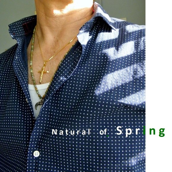 New men's turquoise stone with steel beads and horns pendant hand woven necklace - Picture 5 of 8